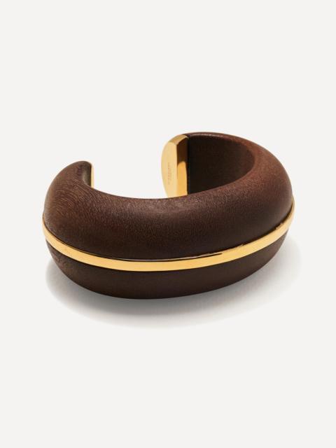 LIZZIE FORTUNATO Gold-Plated Halo Cuff in Acacia Wood