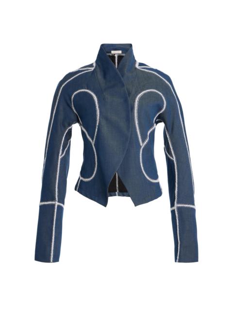 diotima Idolo Stand-Collar Wool Blazer blue