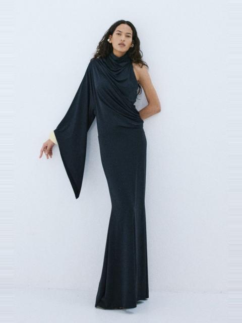 De La Vali MIREYA MAXI DRESS IN BLACK SPANDEX JERSEY