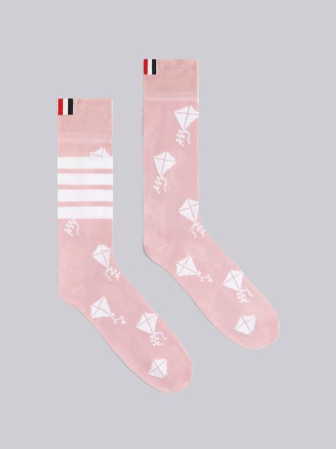 Thom Browne Light Pink Mercerized Cotton Half Drop Kite Mid-calf Socks
