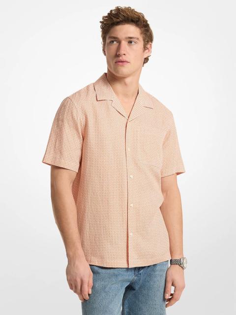 MICHAEL KORS Tile Print Linen Shirt