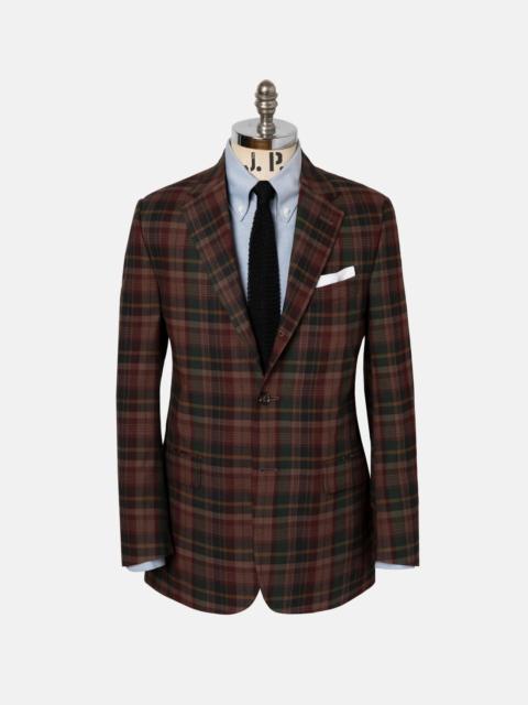 J. PRESS MADE-IN-CANADA RUST & BURGUNDY OVERDYED AUTHENTIC MADRAS SPORT COAT