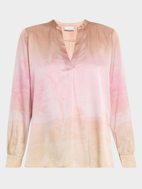 Ombre Landscape-Print Top