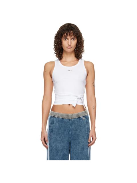 Diesel White Wrap-Around Crop Tank Top