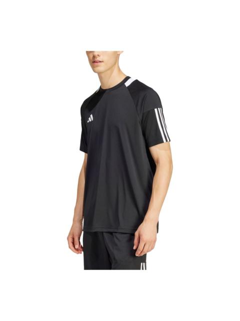 adidas Sereno AEROREADY 3-Stripes Football T-shirt Asia Sizing 'Black White' IR7823