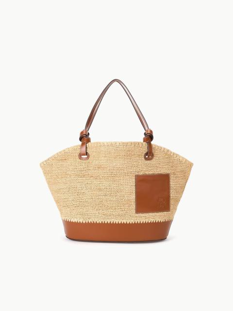 STAUD ST. REGIS SQUILLO RAFFIA TOTE NATURAL TAN