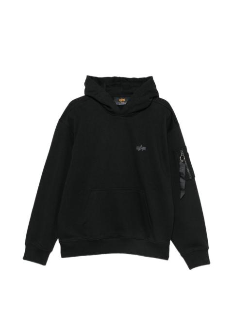 ALPHA INDUSTRIES logo-print utility-pocket hoodie