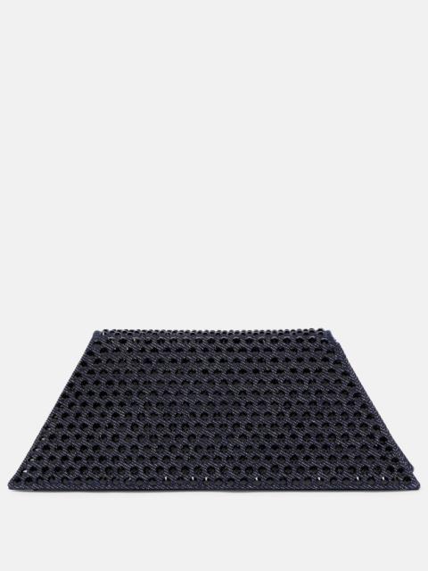 Amina Muaddi Superamini Yigit denim clutch