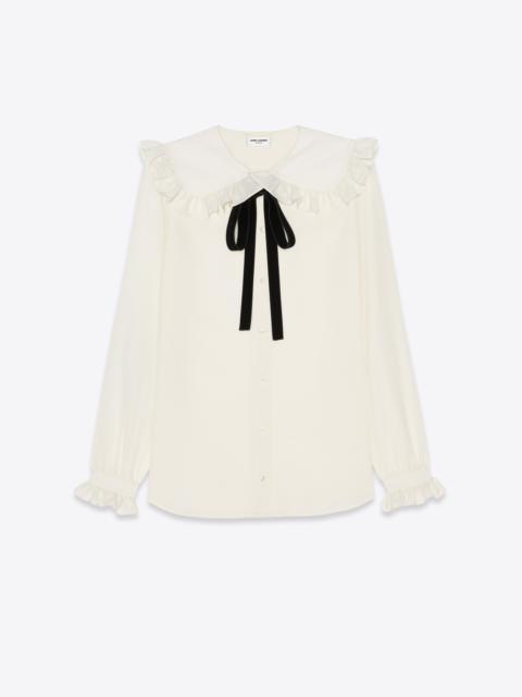SAINT LAURENT frilled blouse in crepe de chine