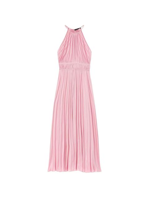 maje pleated halterneck dress