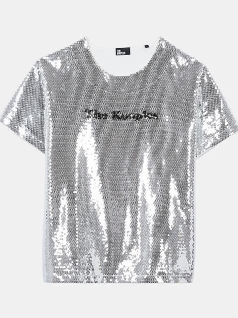 The Kooples SILVER SEQUINED T-SHIRT
