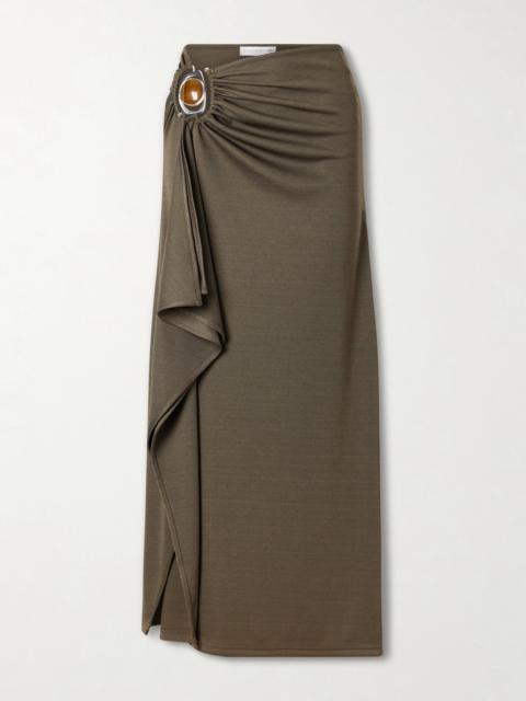 CHRISTOPHER ESBER Occhio Embellished Ribbed-jersey Maxi Skirt