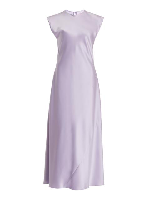 CAROLINA HERRERA Satin Midi Dress purple