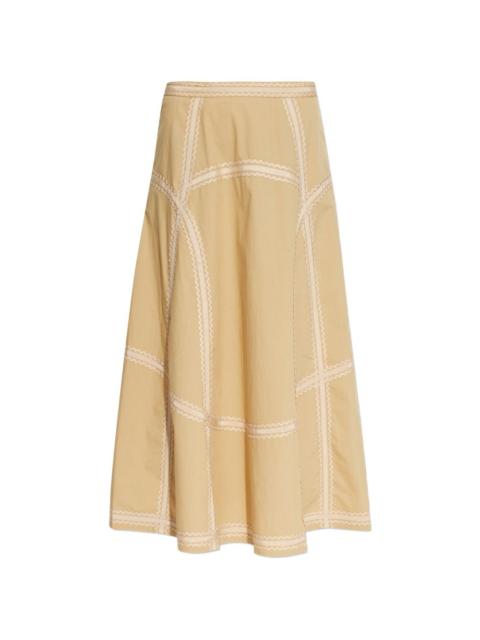 ULLA JOHNSON Norah panelled midi skirt