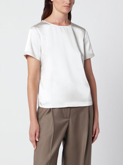 WEEKEND Max Mara Cream satin crew neck T-shirt