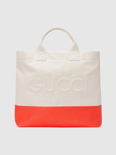 GUCCI Canvas tote bag with embossed detail