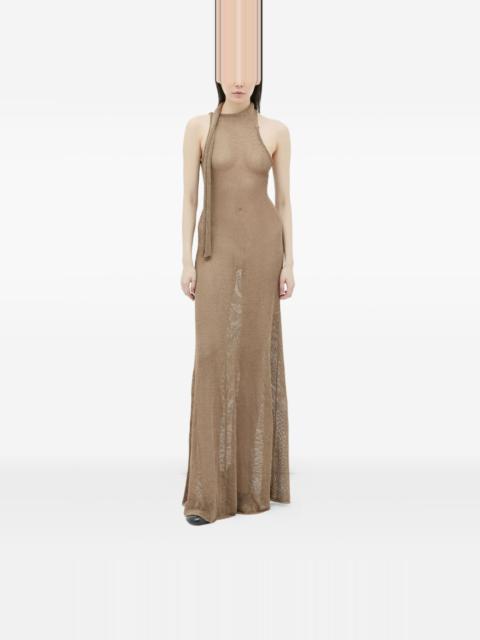 AYA MUSE Tera halterneck mesh maxi dress