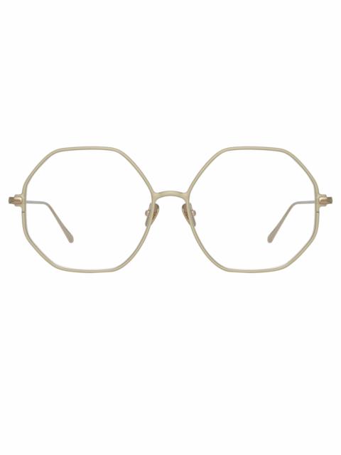 LEIF OVERSIZED OPTICAL FRAME IN LIGHT GOLD AND CREAM