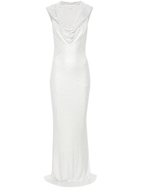 De La Vali Manhattan rhinestoned maxi dress