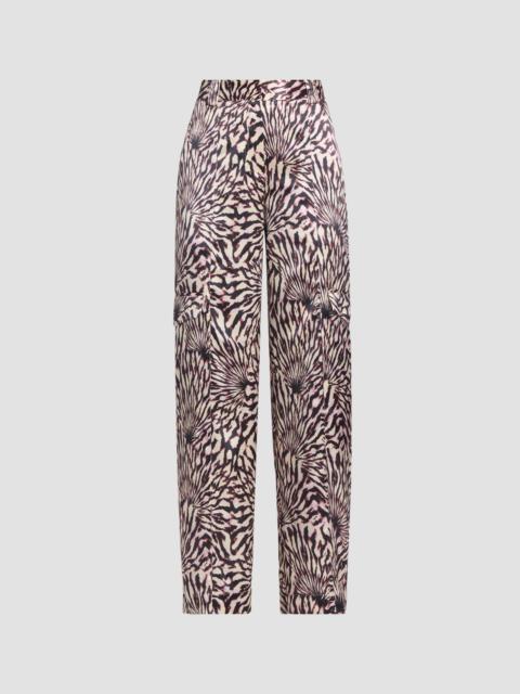 ULLA JOHNSON Women's Emilia Printed Satin Cargo Pants - Rhodonite