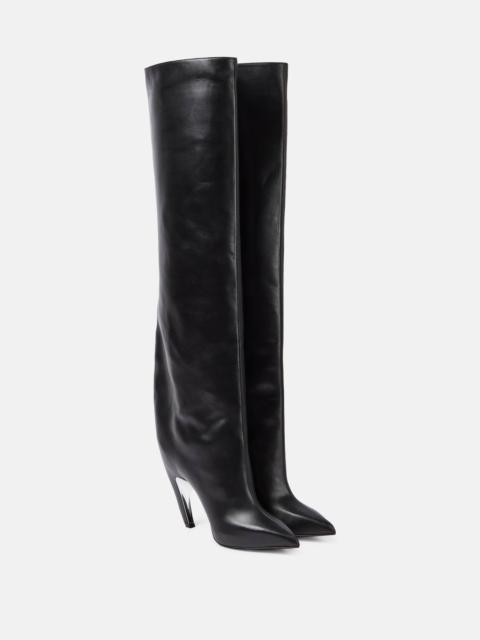 Leather knee-high boots