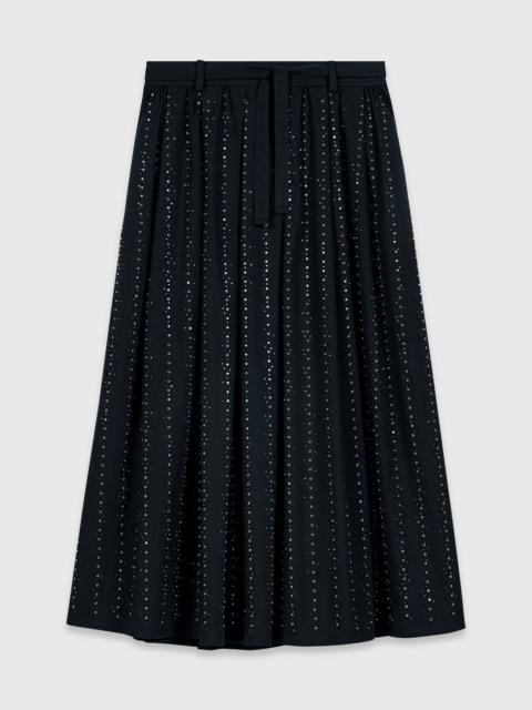 maje Long rhinestone cotton skirt