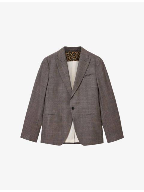 ALLSAINTS Clover Check Regular-Fit Stretch Wool-Blend Blazer