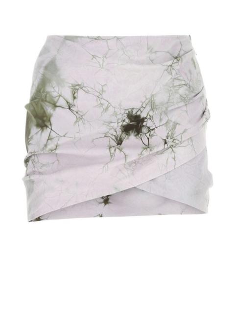 Off-White Printed leather mini skirt