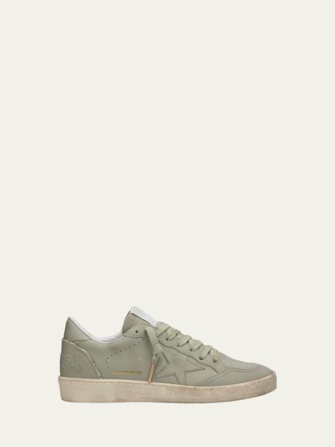 Golden Goose Ball Star Leather Glitter Low-Top Sneakers