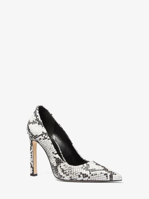 MICHAEL KORS Amara Snake Embossed Leather Pump