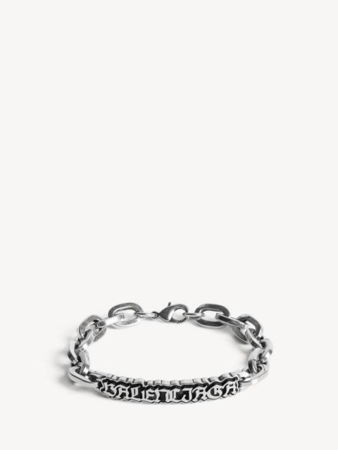 BALENCIAGA Men's Goth Gourmette Bracelet in Antique Silver