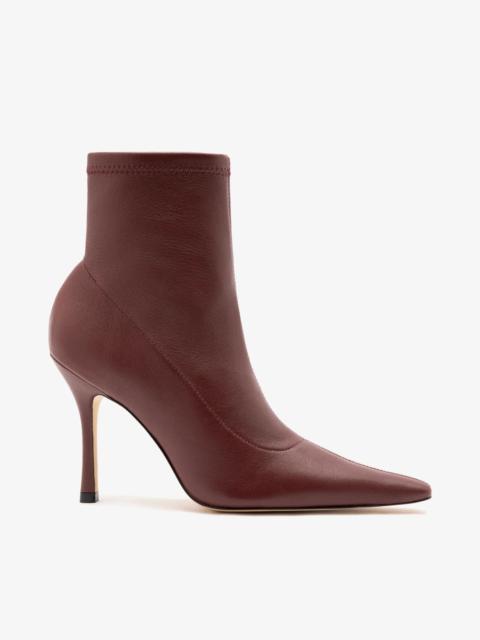 Larroudé Mini Carine Boot Burgundy Stretch Leather