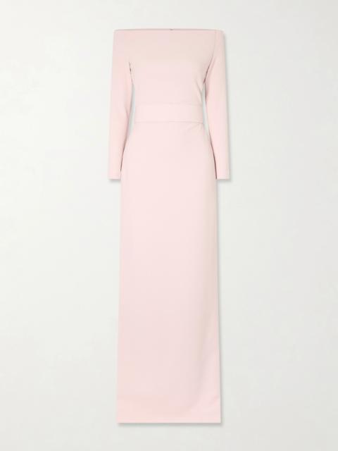 SOLACE LONDON Sabina Off-the-shoulder Stretch-crepe Maxi Dress