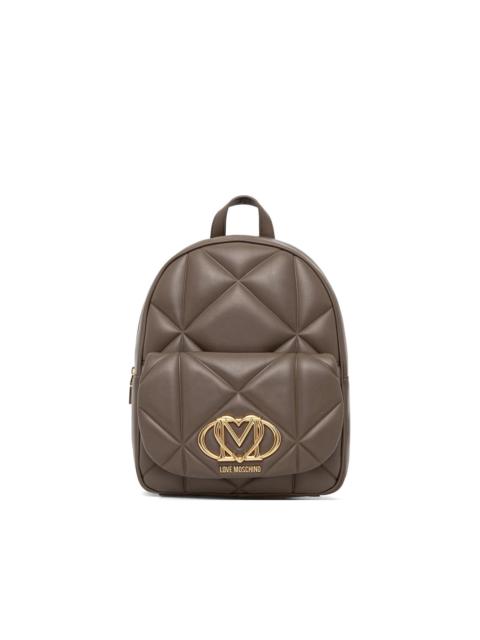Moschino quilted logo-plaque backpack