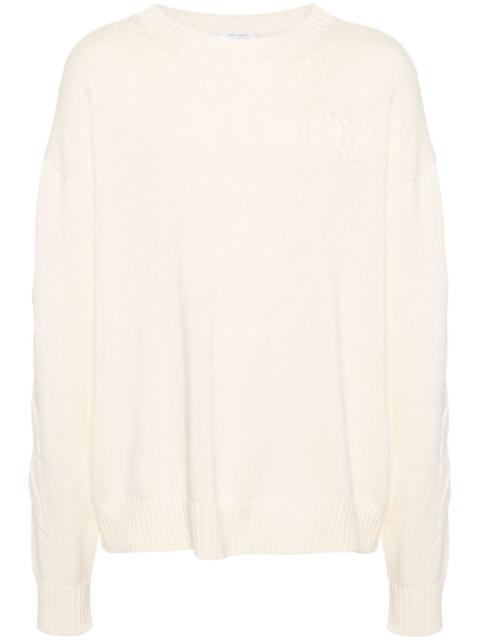 Off-White crew-neck diagonal-stripe jumper
