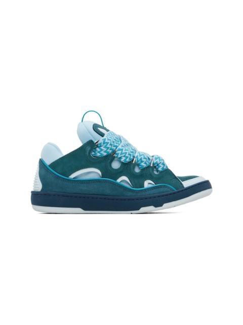Lanvin Blue Bicolor Curb Sneakers