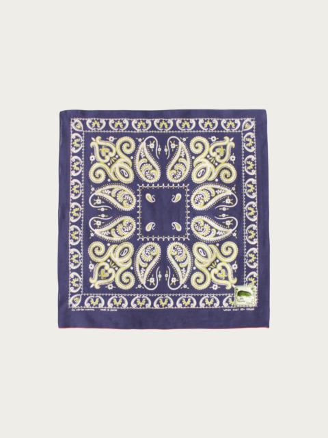 Kapital Fastcolor Selvedge Bandanna (SAMBO Paisely) 20x20 - Purple