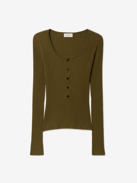 House of Dagmar LS Henley Knit Top