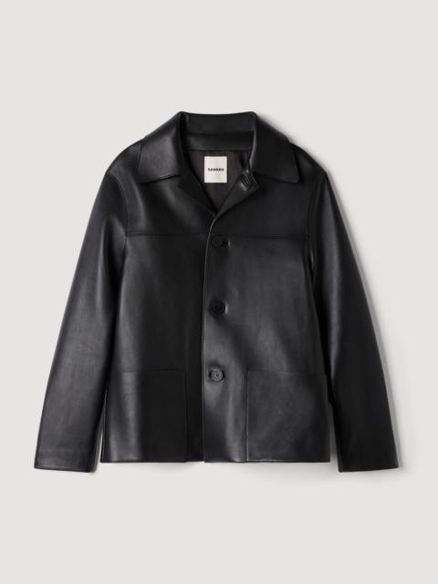 Sandro STRAIGHT LAMBSKIN JACKET