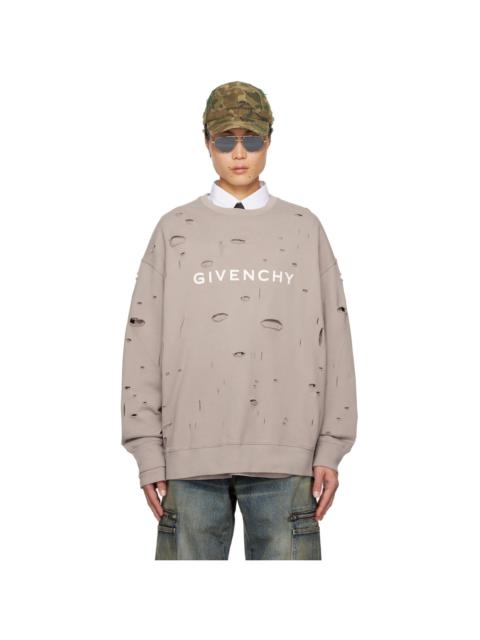 Givenchy Taupe Cutout Sweatshirt
