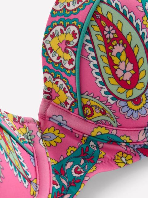 BODEN Rhodes Cup Sized Bikini Top-Pink Paisley