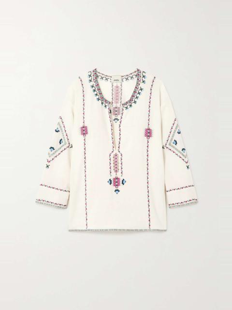 Clarisa embroidered cotton top