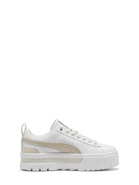 PUMA Mayze Luxe Platform Sneaker in Puma White-Desert Dust at Nordstrom