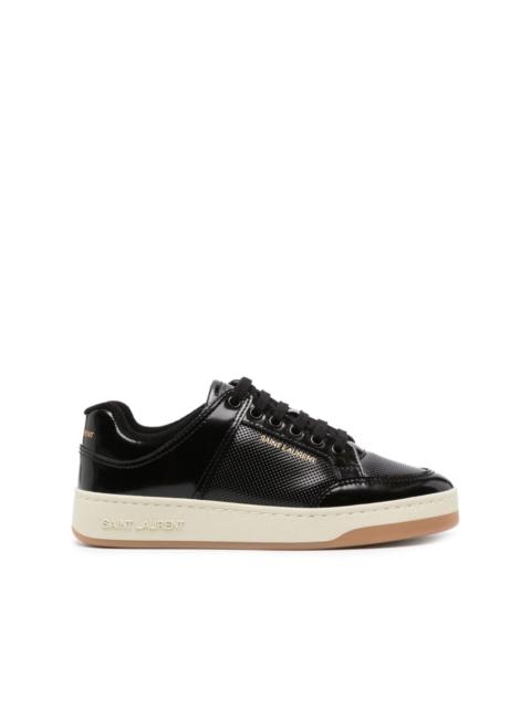 perforated patent leather sneakers