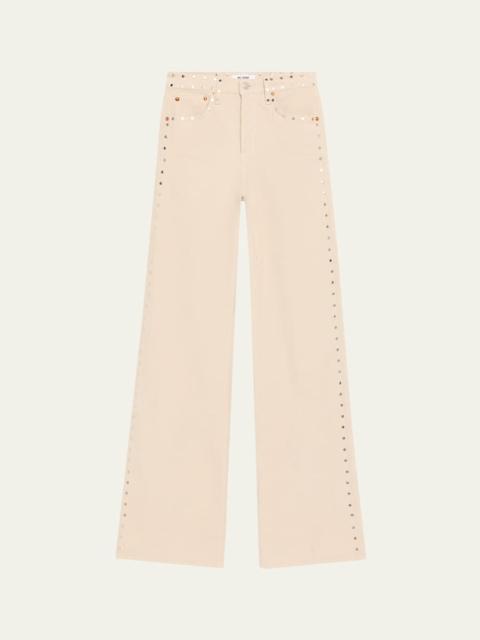 RE/DONE Studded Wide Flare Corduroy Pants