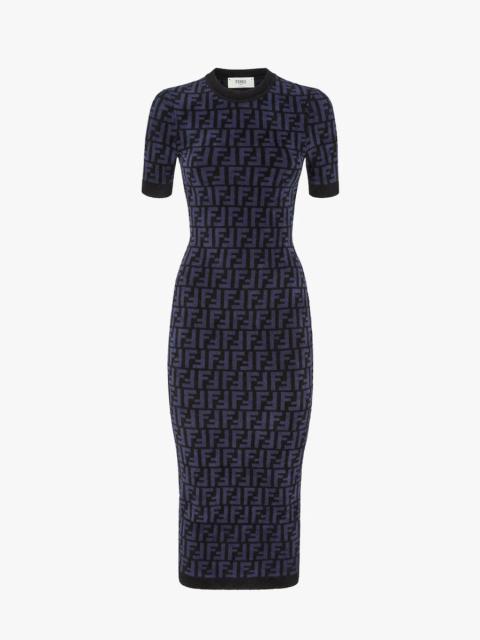 FENDI Blue FF velvet dress