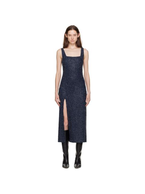 STAUD Navy 'Le Sable' Midi Dress