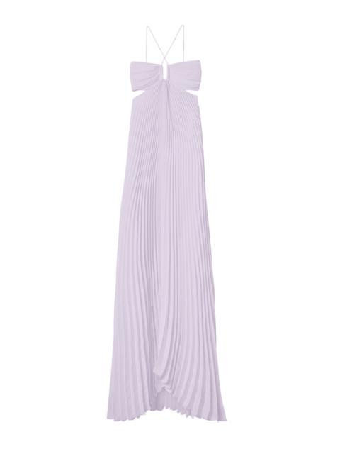 A.L.C. Moira Satin Pleated Maxi Dress