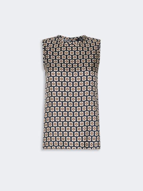 'S Max Mara GIORNATA Printed silk twill top - ULTRAMARINE