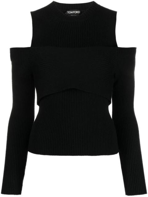 TOM FORD cold-shoulder wool jumper